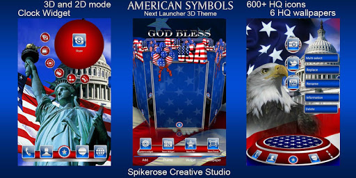 Free American Symbols 3D Next Launcher theme screenshot 2