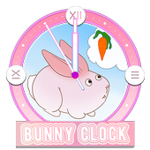 Fluffy Bunny Clock Widget icon