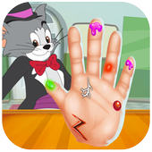 Tom cat hand doctor and jerry hospital icon