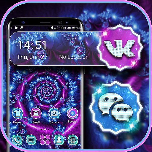 Neon Flower Art Launcher Theme icon