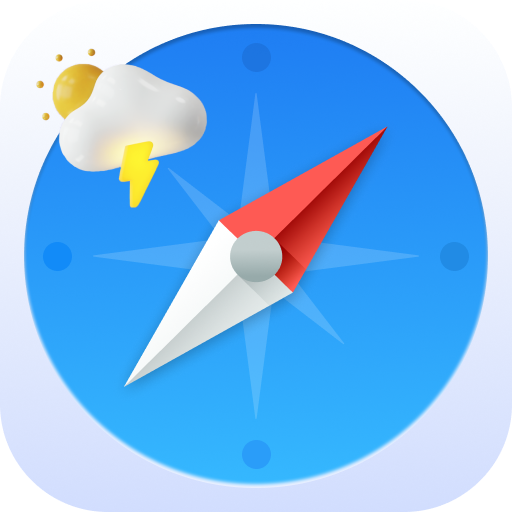 Smart compass app: weather forecast, GPS location icon