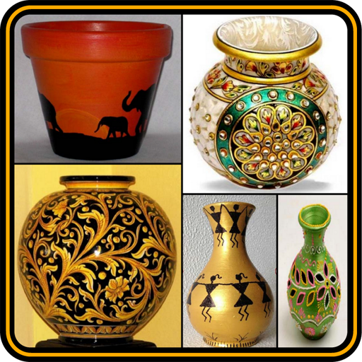 DIY Pot Painting Project Ideas Designs Home Crafts icon