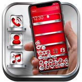 Red Silver Metal Gravity Theme icon