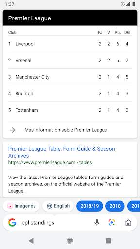 Google Go screenshot 2