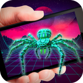 Spider Neon Hologram Simulator on Screen icon