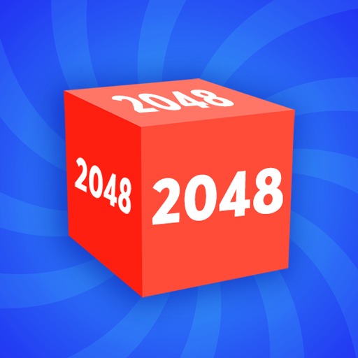 Game 2048 3D. Cube chain. Cube merge icon