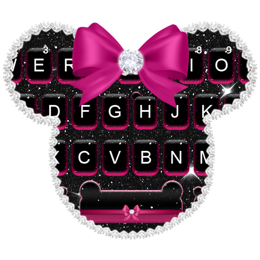 Tema Keyboard Glitter Bow Minny icon