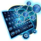 Neon Blue Tech Keyboard on 9Apps