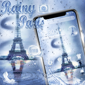 Rainy Paris Water Drops Theme icon