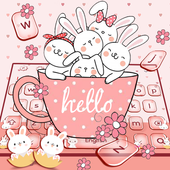 Cute Pink Anime  Bunny Keyboard icon