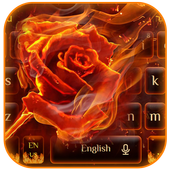 Flaming Fire Rose keyboard Theme icon