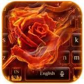 Flaming Fire Rose keyboard Theme on 9Apps