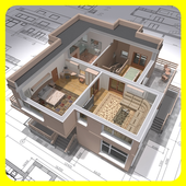 floor plan layout and interior design icon