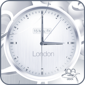White clock live wallpaper HD icon