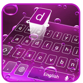 Pink bubbles typewriter icon