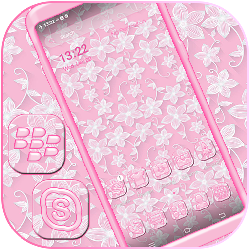 Pink White Flower Theme icon