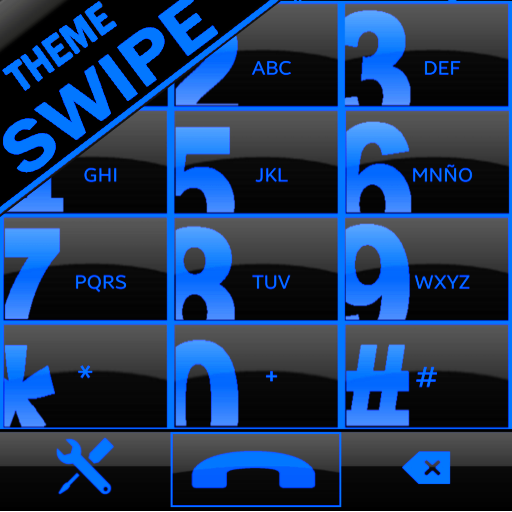 THEME SWIPE DIALER BIG BLACK BLUE icon