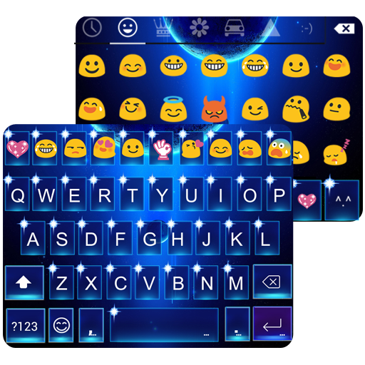 Bling Blue Emoji Keyboard Skin icon