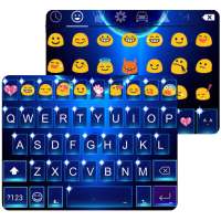 Bling Blue Emoji Keyboard Skin