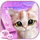 Pink Cute Cat Keyboard Theme on 9Apps