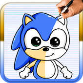 How to draw Sonic the Hedgehog icon