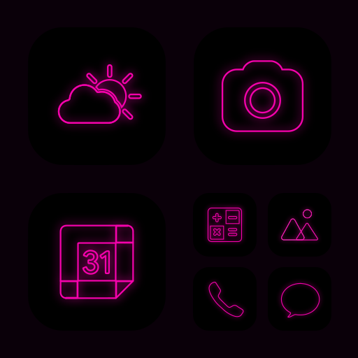 Wow Pink Neon Theme, Icon Pack icon