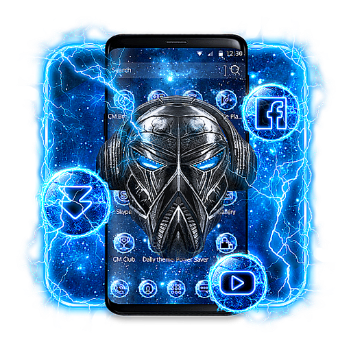 Blue Tech Skull Theme icon