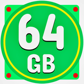 64gb memory card, storage file &amp; cleaner icon