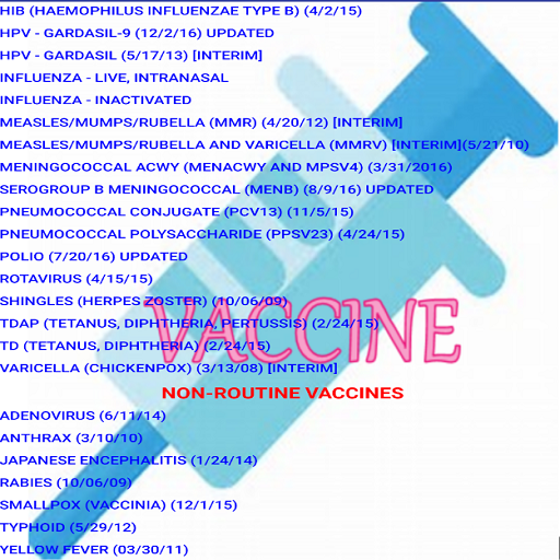 Vaccines Information icon