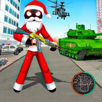 Santa Claus Stickman Rope Hero Gangstar Crime