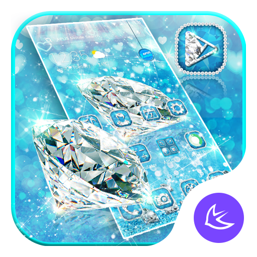 Blue Diamond Azure Bling Shine Launcher Theme icon