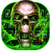 Neon Smoke Weed Skull Keyboard Theme icon