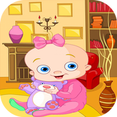 Talking baby girl icon