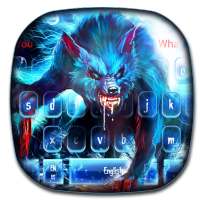 Lightning Blue Wild Wolf Keyboard Theme