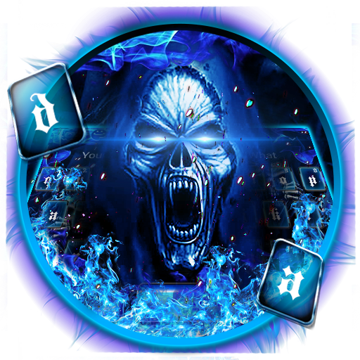 Klawiatura Neon Blue Skull icon