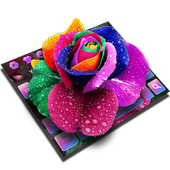 Color Rose Water Drop Keyboard  Live Wallpaper आइकन