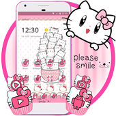Princess Kitty Pink Cute Cartoon Theme أيقونة