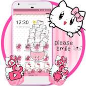 Princess Kitty Pink Cute Cartoon Theme on 9Apps