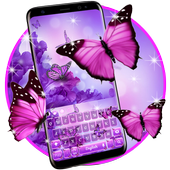 Purple Pink Butterfly Keyboard icon