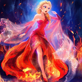 elsa princess fire icon