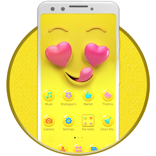 Yellow Smile Love Face Theme icon