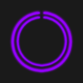 Purple C-Circle Neon Clock icon