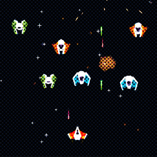 Retro space shooter icon
