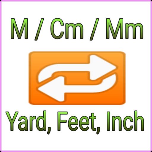 M, Cm, mm to yard, feet, inch converter app icon