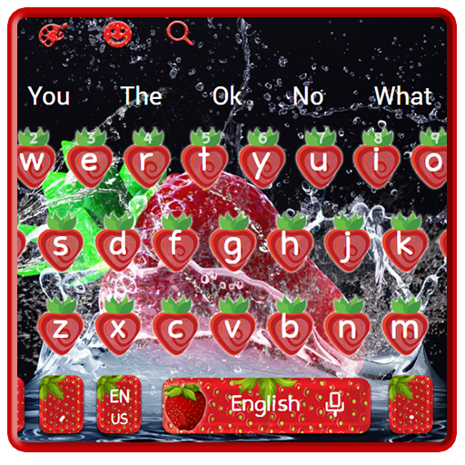 Strawberry Water Splash Keyboard Theme icon