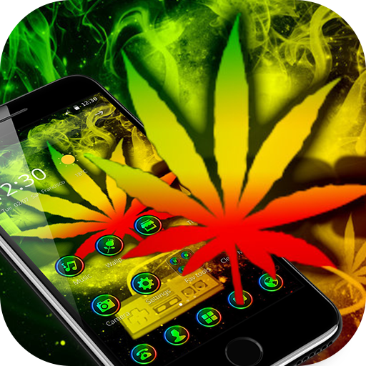 Neon Smoking Weed Theme icon