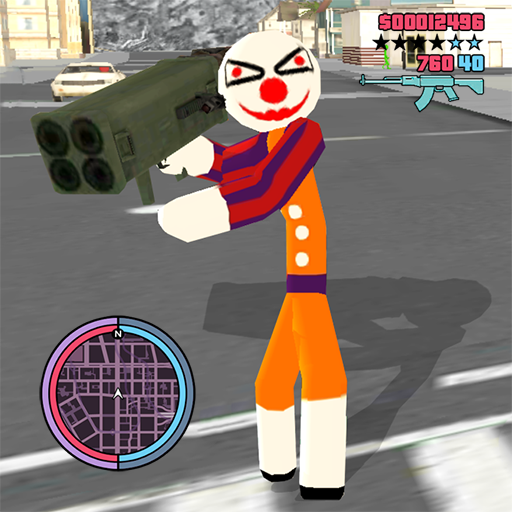 Clown Stickman Rope Hero Gangaster Vegas Crime icon