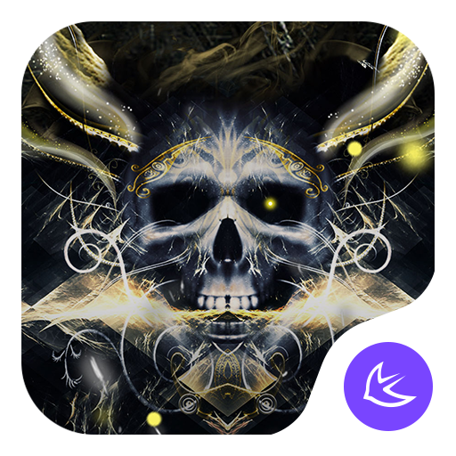 Golden Cool Skull- APUS launcher theme&amp;wallpaper icon