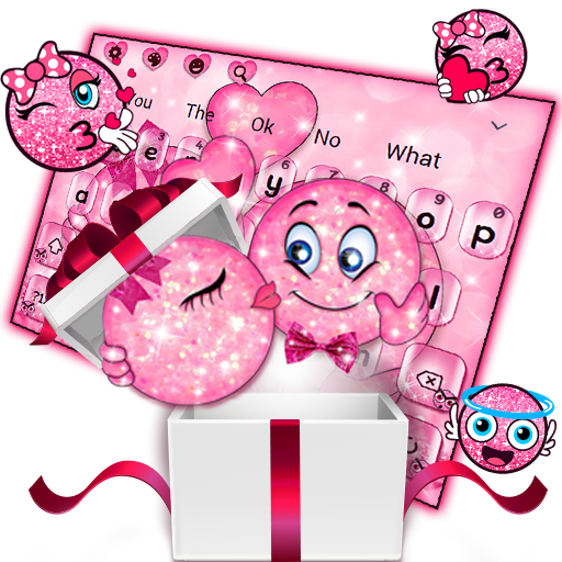 Pink Glitter Love Emoji Keyboard icon