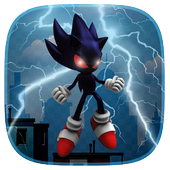 black sonic running game Rush, Jump ,dash icon